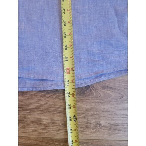 Ocean & Coast Linen Shirt Men's XXL Long Sleeve Roll Tab Sleeves Blue - Picture 7 of 9